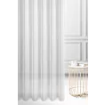 Firana szyta na taśmie 5 cm biała z delikatnej tkaniny o luźnym splocie, wykończona obciążnikiem