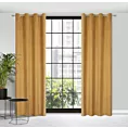 Zasłona żółta z wytłaczanego welwetu 140x250 cm przelotka - LILI