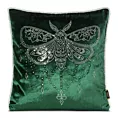 Poszewka na poduszkę 45x45 cm welwetowa, ciemnozielona zdobiona wzorem motyla z kryształków ROYAL 8