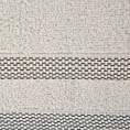 Ręcznik kąpielowy 70x140 cm bawełniany kolor beżowy zero twist z bordiurą w paski 400 g/m2 RIKI