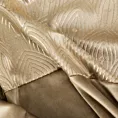 Zasłona beżowa z aplikacją z błyszczącego welwetu 140x250 cm przelotka - AGNES - Design 91