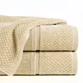 Ręcznik kąpielowy 70x140 cm bawełniany kolor beżowy z efektowną bordiurą 550 g/m2 IBIZA