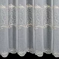 Tkanina firanowa miękka, półprzezroczysta etamina, zdobiona fantazyjnym haftem