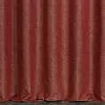 Zasłona szyta na taśmie 5 cm czerwono kremowa z tkaniny w drobny wzór, przetykany błyszczącą nicią