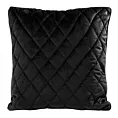 Poszewka na poduszkę 45x45 cm welwetowa, czarna pikowana we wzór karo z ozdobną wypustką VELVET 27 Eurofirany Premium