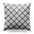 Poszewka szyta biało czarna z miękkiej tkaniny z nadrukiem w kratę