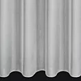 Firana szyta na taśmie 5 cm srebrna z miękkiej tkaniny o delikatnym połysku, wykończona obciążnikiem