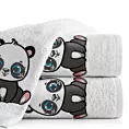 Ręcznik kąpielowy dziecięcy 70x140 cm bawełniany kolor biały z aplikacją pandy 450 g/m2 BABY 73 Eurofirany