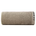 Ręcznik kąpielowy 50x90 cm bawełniany kolor beżowy z haftowanym logiem Eva Minge 550 g/m2 VENUS