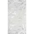 Zasłona biało, srebrna zdobiona nadrukiem błyszczących kwiatów 140x250 cm przelotka - CELIA