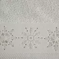 Ręcznik kąpielowy świąteczny 50x90 cm bawełniany kolor srebrny zdobiony świątecznym haftem 480 g/m2 JOY