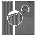 Zasłona grafitowa z tkaniny welurowej 560x240 cm przelotka - Dora