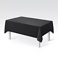 Obrus szyty czarny z gładkiej zaciemniającej tkaniny typu dimout