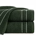 Ręcznik kąpielowy 50x90 cm bawełniany kolor zielony zdobiony paseczkami 500 g/m2 EMINA