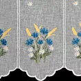 Tkanina firanowa zazdrostka zdobiona haftem polnych drobnych kwiatuszków