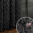 Zasłona czarna zdobiona wzorem designerskim 140x250 przelotka - VICTORIA - Eva Minge