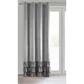 Zasłona stalowa z welwetu zdobiona trzema subtelnymi falbanami 140x250 cm przelotka MEGI