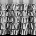 Zasłona welwetowa srebrna zdobiona falbanami i lśniącymi akcentami 140x250 cm taśma - CARLI