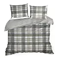 Pościel 220x200 cm bawełniana kolor biały, szary z wzorem klasycznej kraty SPRING 58