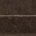 Ręcznik kąpielowy 50x90 cm bawełniany kolor brązowy o ryżowej strukturze ze stebnowaniem i welwetową bordiurą 500 g/m2 SALADO