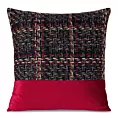 Poszewka na poduszkę 45x45 cm tkanin z ozdobnym splotem grafitowo, czerwona