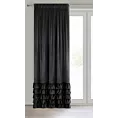 Zasłona welwetowa czarna zdobiona falbanami 140x250 cm taśma - DANI