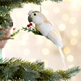 Ozdoba choinkowa PTAK z miękkiego materiału i pastelowych piór