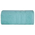 Ręcznik kąpielowy 100x150 cm bawełniany kolor jasnoniebieski z ozdobną bordiurą 500 g/m2 MILO