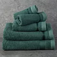 Ręcznik do rąk 40x60 cm bawełniany kolor ciemnozielony z bordiurą w pasy 500 g/m2 ABBIE