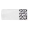 Ręcznik kąpielowy 70x140 cm bawełniany kolor biały z żakardową bordiurą przetykaną błyszczącą nicią 500 g/m2 KIARA