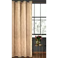 Zasłona welwetowa beżowo, szampańska z motywem roślinnym 140x250 cm przelotka - GOJA - Pierre Cardin
