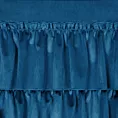 Zasłona welwetowa granatowa zdobiona falbanami 140x250 cm taśma - CHARLOTTE