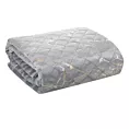 Narzuta welwetowa srebrno, szampańska 170x210 cm pikowana metodą hot press z błyszczącym wzorem marmurku BLINK 4 Eurofirany Premium