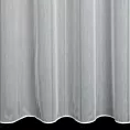 Firana szyta na taśmie 5 cm biało granatowa z miękkiej tkaniny o naturalnym splocie z pionowymi pasami, wykończona obciążnikiem
