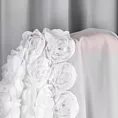 Firana biała z szyfonu zdobiona aplikacją 3D w róże 350x270 cm taśma - ROSES - Eva Minge