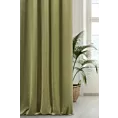 Zasłona szyta na taśmie 5 cm ENYA ciemnooliwkowa z miękkiej półmatowej tkaniny welwetowej