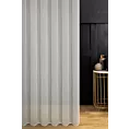 Tkanina firanowa gładka, uniwersalna baza, z subtelnym połyskiem, z efektem deszczyku wykończona obciążnikiem