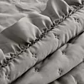 Narzuta szarobeżowa 170x210 cm obszyta falbaną pikowana techniką hot press LIBI 3 Eurofirany Classic