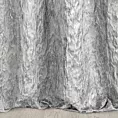 Zasłona szyta na flexach JAMIL srebrna z tkaniny o nieregularnym wypukłym wzorze i lekkim połyskiem