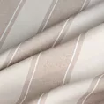 Zasłona szyta na taśmie 5 cm kremowo beżowa z tkaniny o naturalnym splocie z nadrukowanym wzorem w pasy