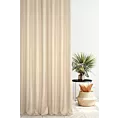 Zasłona szyta na taśmie 5 cm jasnobeżowa z gładkiej tkaniny wodoodpornej