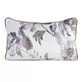 Poduszka  45 x 30 cm dwustronna welwetowa biało, zielona z motywem roślinnym z wypustką na brzegach ROSALIA EUROFIRANY PREMIUM