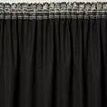 Zasłona welwetowa czarna zdobiona nadrukiem liści 140x270 cm taśma - FELIS