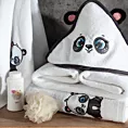 Ręcznik kąpielowy dziecięcy 70x140 cm bawełniany kolor biały z aplikacją pandy 450 g/m2 BABY 73 Eurofirany