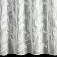 Zasłona biała z tkaniny o naturalnym wyglądzie zdobiona szenilowym haftem 140x250 cm przelotki - HOLI