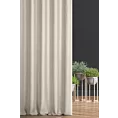 Zasłona szyta na taśmie 5 cm jasnobeżowa z tkaniny szenilowej o wyraźnym splocie