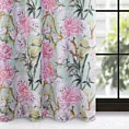 Zasłona miętowo, różowa ze wzorem kwiatów NYDIA 140x250 cm przelotka - NYDIA