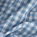 Zasłona szyta na flexach błękitno biała z delikatnej tkaniny w kratkę
