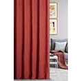 Zasłona szyta na taśmie 5 cm czerwono złota z tkaniny przetykanej błyszczącą nicią