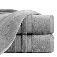 Ręcznik kąpielowy 50x90 cm bawełniany kolor stalowy z welwetową bordiurą w pasy 500 g/m2 PORTO